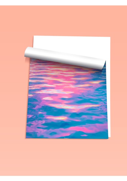 Çerçevesiz Poster, Pembe Mavi Dalgalar Soyut Sanat, Banyo Dekoru Poster No: 108407 fiyatları