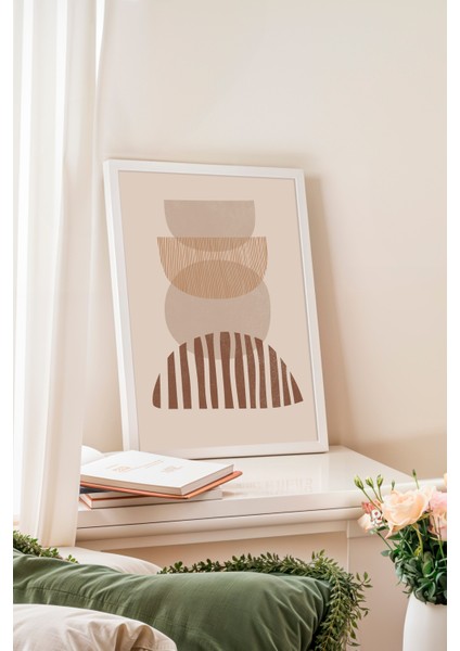 Beyaz Çerçeveli Tablo, Minimal Kâse Kompozisyonu – Boho Stil, Mutfak Dekoru Poster No: 107959 fiyatları