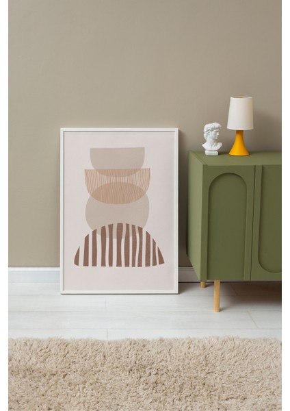 Beyaz Çerçeveli Tablo, Minimal Kâse Kompozisyonu – Boho Stil, Mutfak Dekoru Poster No: 107959 fırsatları