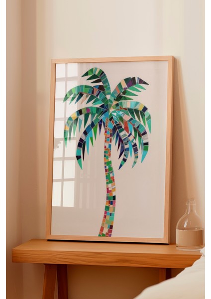 Ahşap Çerçeveli Tablo, Palmiye Ağacı Tropikal Stil, Yatak Odası Dekoru Poster No: 109476 fiyatları
