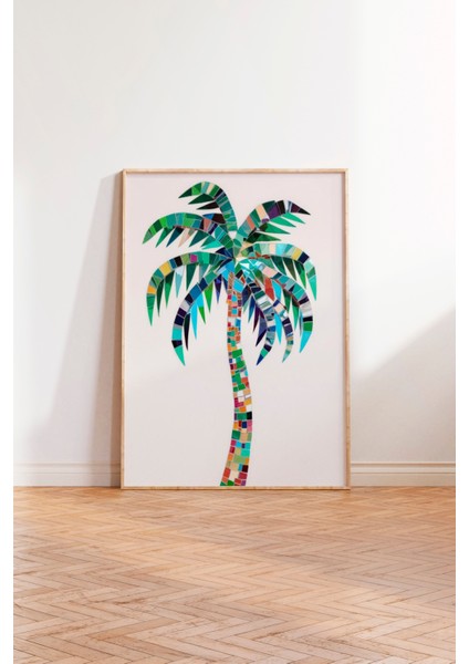 Ahşap Çerçeveli Tablo, Palmiye Ağacı Tropikal Stil, Yatak Odası Dekoru Poster No: 109476 modelleri