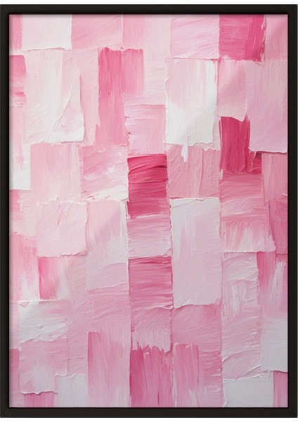 Siyah Çerçeveli Tablo, Gül Deseni Doku Çalışması, Yatak Odası Dekoru Poster No: 109404