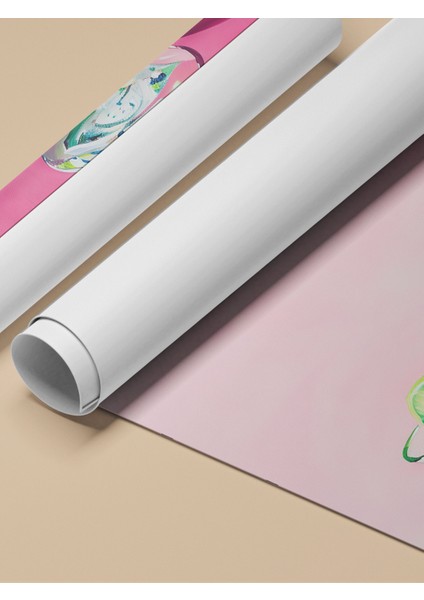 Çerçevesiz Poster, Yeşil Martini Bardak Illüstrasyonu, Mutfak Dekoru Poster No: 107990 fırsatları