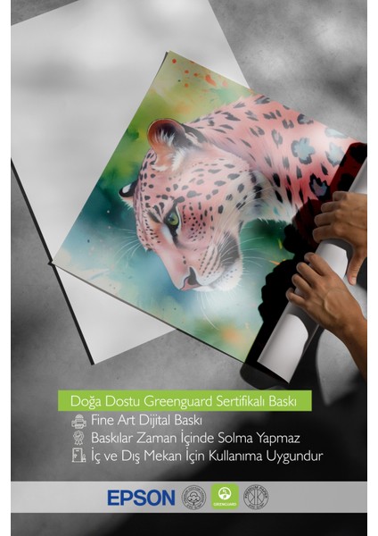 Siyah Çerçeveli Tablo, Mavi Leopar Portresi, Yatak Odası Dekoru Poster No: 109623