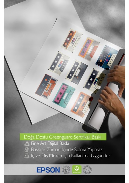 Beyaz Çerçeveli Tablo, Renkli Kaset Çizimi – Retro Tarz, Genç Odası Dekoru Poster No: 108055