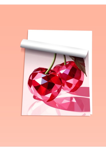 Çerçevesiz Poster, Tekli Parlak Kiraz, Mutfak Dekoru Poster No: 109536 fiyatları