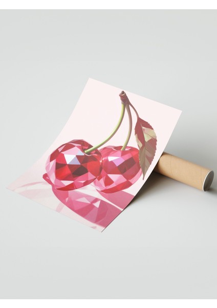 Çerçevesiz Poster, Tekli Parlak Kiraz, Mutfak Dekoru Poster No: 109536 modelleri