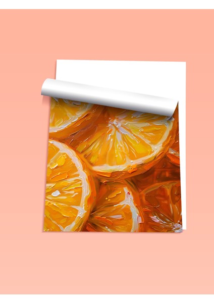 Çerçevesiz Poster, Portakal Detaylı Canlı Çizim, Mutfak Dekoru Poster No: 107993 fiyatları