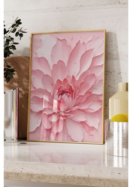 Ahşap Çerçeveli Tablo, Fırça Darbeleri Soyut Sanat – Pembe Tonlar, Salon Dekoru Poster No: 109399 fırsatları