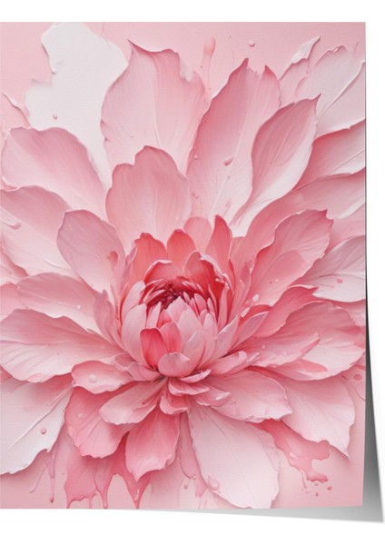 Çerçevesiz Poster, Fırça Darbeleri Soyut Sanat – Pembe Tonlar, Salon Dekoru Poster No: 109399