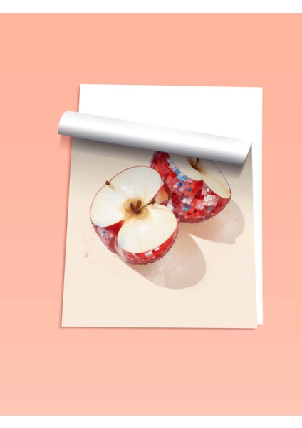 Çerçevesiz Poster, Elma Parçası Minimalist Çizim, Mutfak Dekoru Poster No: 109542 fiyatları