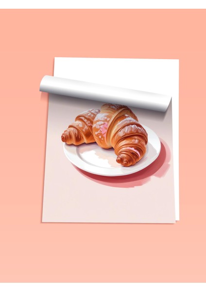 Çerçevesiz Poster, Kruvasan Minimal Tatlı Tasarımı, Mutfak Dekoru Poster No: 109546 fiyatları