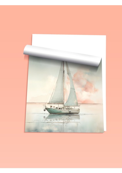 Çerçevesiz Poster, Yelkenli Tekne Pastel Tonlarda, Yatak Odası Dekoru Poster No: 108079 fiyatları