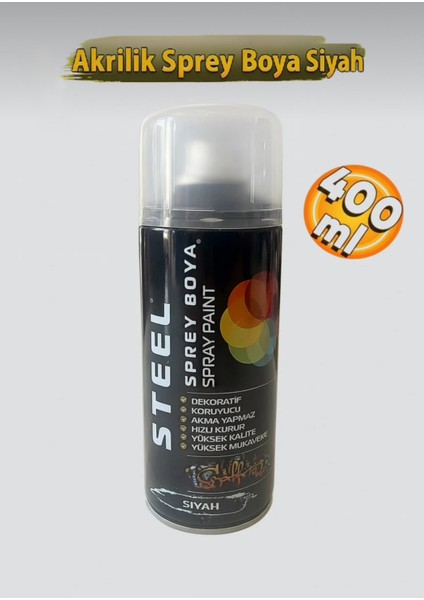 Akrilik Sprey Boya Siyah 400 ml
