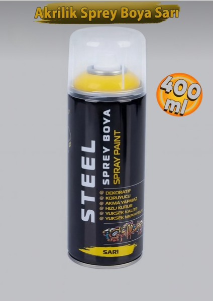 Akrilik Sprey Boya Sarı 400 ml