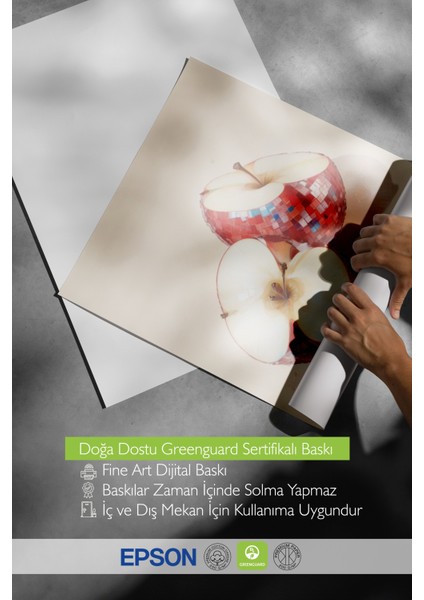 Siyah Çerçeveli Tablo, Elma Parçası Minimalist Çizim, Mutfak Dekoru Poster No: 109542