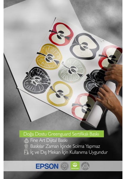 Beyaz Çerçeveli Tablo, Yarı Kesilmiş Elma Deseni – Pop Art Stil, Mutfak Dekoru Poster No: 107992