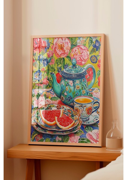 Ahşap Çerçeveli Tablo, Renkli Meyve Deseni Çizimi, Mutfak Dekoru Poster No: 109225 fiyatları