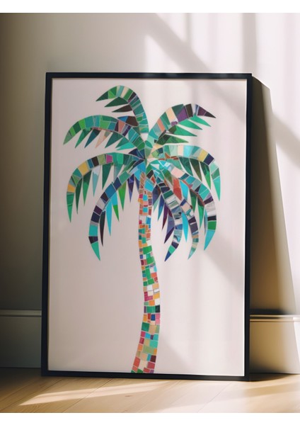 Siyah Çerçeveli Tablo, Palmiye Ağacı Tropikal Stil, Yatak Odası Dekoru Poster No: 109476 fiyatları