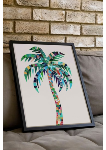 Siyah Çerçeveli Tablo, Palmiye Ağacı Tropikal Stil, Yatak Odası Dekoru Poster No: 109476 indirimleri