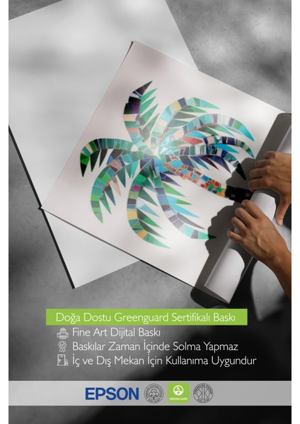 Siyah Çerçeveli Tablo, Palmiye Ağacı Tropikal Stil, Yatak Odası Dekoru Poster No: 109476