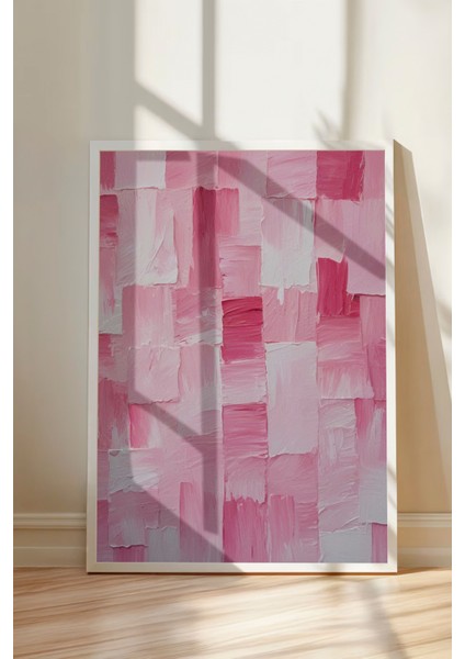 Beyaz Çerçeveli Tablo, Gül Deseni Doku Çalışması, Yatak Odası Dekoru Poster No: 109404 modelleri