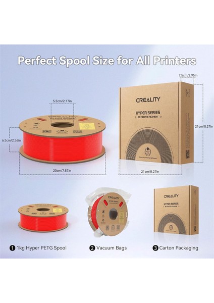 Hyper Petg Kırmızı Filament 1.75MM 1kg - Urhanshop Gönderimli indirimleri