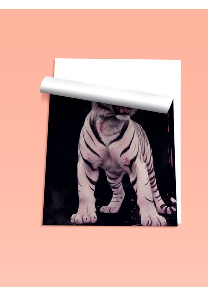 Çerçevesiz Poster, Tipografi ve Kaplan Kombinasyonu, Genç Odası Dekoru Poster No: 109642 fiyatları