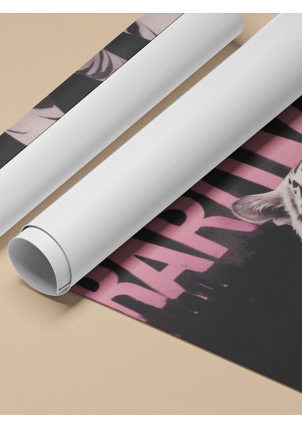 Çerçevesiz Poster, Tipografi ve Kaplan Kombinasyonu, Genç Odası Dekoru Poster No: 109642 fırsatları