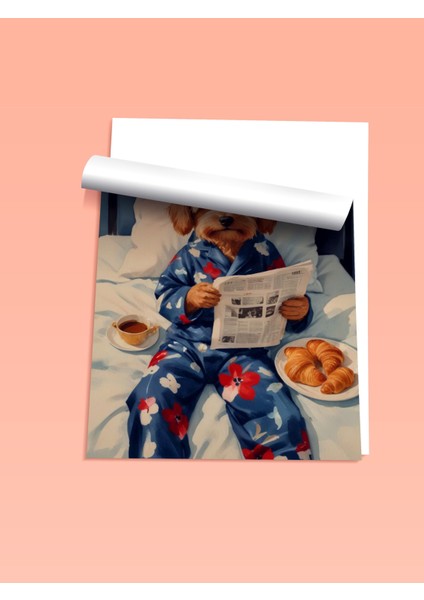 Çerçevesiz Poster, Ceketli Köpek Illüstrasyonu, Genç Odası Dekoru Poster No: 109697 fiyatları