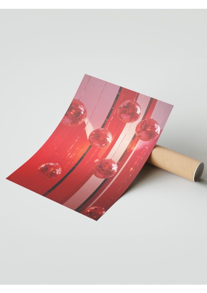 Çerçevesiz Poster, Kırmızı Cam Küreler Soyut Çizim, Salon Dekoru Poster No: 109661 modelleri