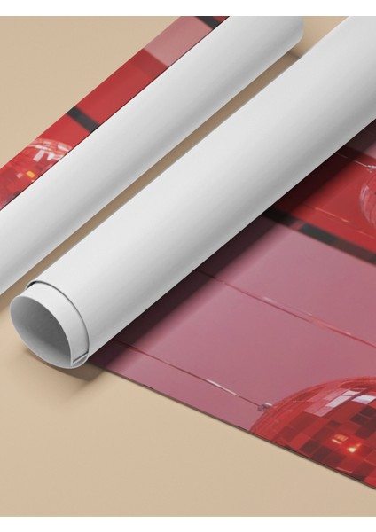 Çerçevesiz Poster, Kırmızı Cam Küreler Soyut Çizim, Salon Dekoru Poster No: 109661 fırsatları