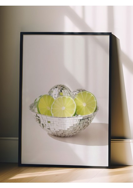 Siyah Çerçeveli Tablo, Kasede Limon Minimal Çizim, Mutfak Dekoru Poster No: 109559 fiyatları