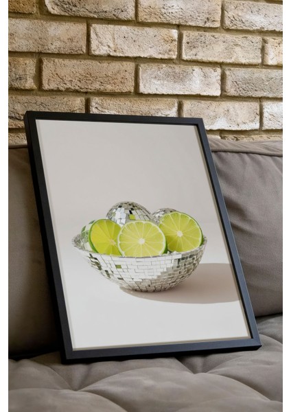 Siyah Çerçeveli Tablo, Kasede Limon Minimal Çizim, Mutfak Dekoru Poster No: 109559 indirimleri