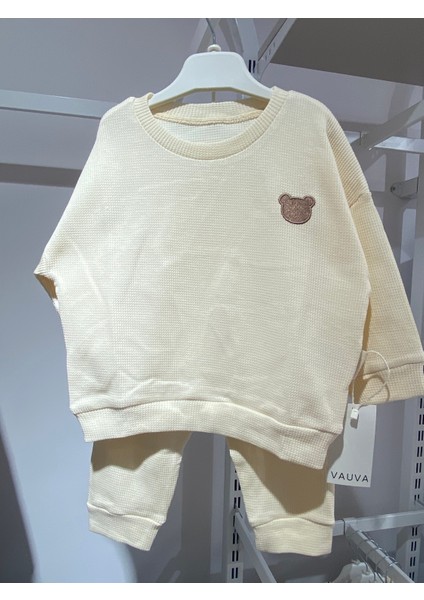 İkili Takım – Krem Ayıcık Nakışlı Waffle Kumaş fiyatları
