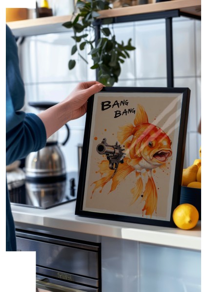 Siyah Çerçeveli Tablo, Bam Bam Portakal Sıkması Efekti, Genç Odası Dekoru Poster No: 109574 modelleri