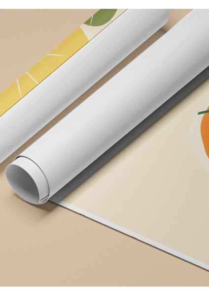 Çerçevesiz Poster, Turuncu Limon Illüstrasyonu, Mutfak Dekoru Poster No: 108017 fırsatları