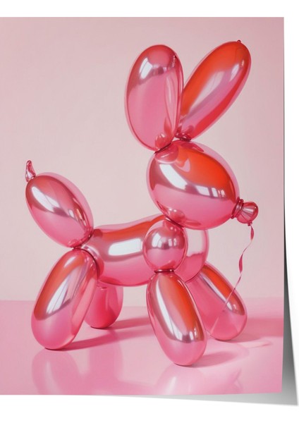 Çerçevesiz Poster, Balon Köpek Heykel Çizimi, Genç Odası Dekoru Poster No: 109493