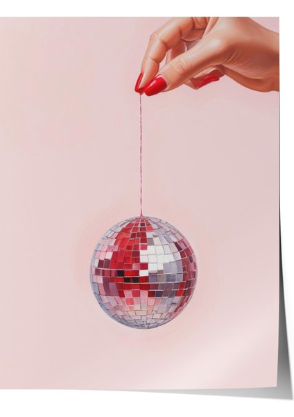 Çerçevesiz Poster, El Topunda Yansıma Efekti, Yatak Odası Dekoru Poster No: 109557