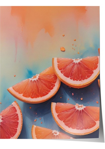 Çerçevesiz Poster, Karpuz Dilimi Yazlık Minimal Tasarım, Mutfak Dekoru Poster No: 109686