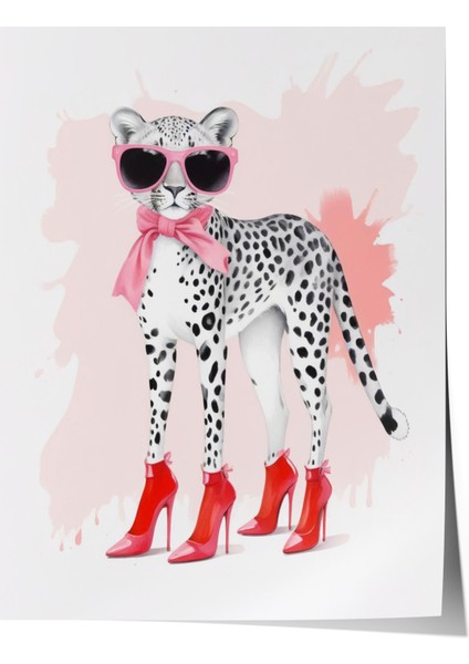 Çerçevesiz Poster, Güneş Gözlüklü Köpek – Eğlenceli Stil, Genç Odası Dekoru Poster No: 109516