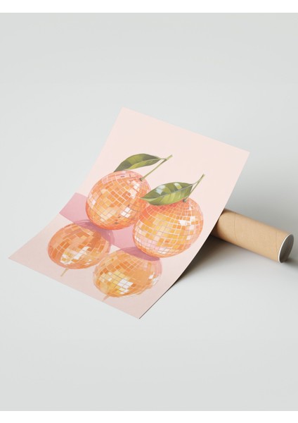 Çerçevesiz Poster, Turuncu Mandalina Illüstrasyonu, Mutfak Dekoru Poster No: 109341 modelleri