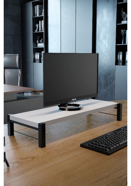 Monitör ve Laptop Yükseltici Stand 50x20 cm Ergonomik Masaüstü Sehpa Organizer Ofis ve Ev İçin Dayanıklı Masaüstü Organizer indirimleri