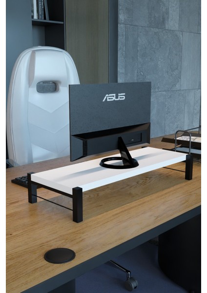 Monitör ve Laptop Yükseltici Stand 50x20 cm Ergonomik Masaüstü Sehpa Organizer Ofis ve Ev İçin Dayanıklı Masaüstü Organizer