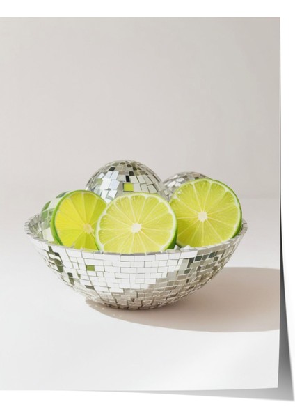 Çerçevesiz Poster, Kasede Limon Minimal Çizim, Mutfak Dekoru Poster No: 109559