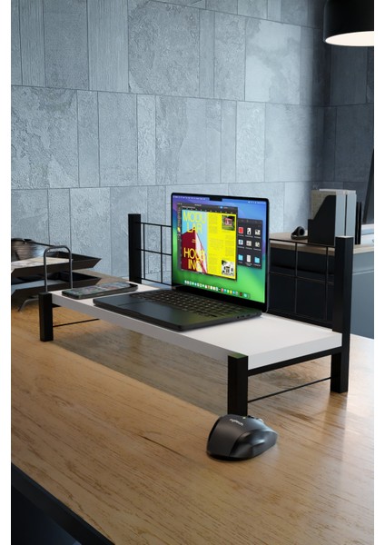 Metal Çerçeveli Monitör ve Laptop Yükseltici Stand Bilgisayar Sehpası,Çalışma Masası Organizer fırsatları