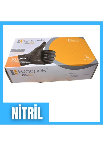 Siyah Nitril Eldiven 100'LÜ - 1 Koli (20 Paket) Pudrasız Eldiven fiyatları