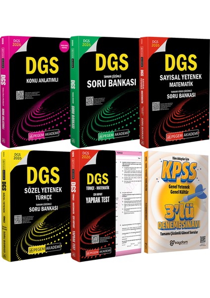 2026 Dgs Mega Set(Konu Anlatımı-Soru Bankası-Sözel Sayısal Yetenek Soru Bankası-Yaprak Test)