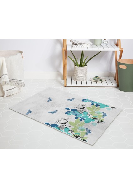 Banyo Halısı Dijital Baskılı Banyo Paspası 50X80 Polyester Kaymaz Tabanlı Duş Paspası Spring
