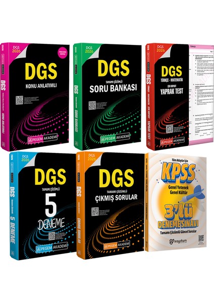 2026 Dgs Konu Anlatımı-Çözümlü Soru Bankası-Çek Kopart Yaprak Test-Çözümlü 5deneme ve Çıkmış Sorular